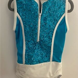 Weissman Blue and White Sequin Dance Costume